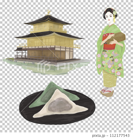 Kyoto illustration set 112177543