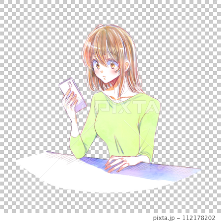 觀看智能手機的婦女 112178202