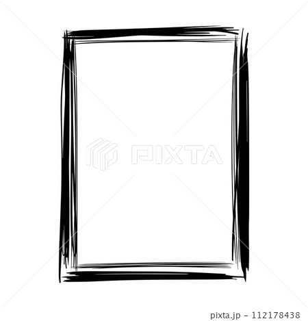 Frame border element, brush stroke grunge shape icon, vertical, rectangle decorative doodle element for design in vector illustration Frame border element, brush stroke grunge shape icon, vertical, rectangle decorative doodle element for design in vector illustration 112178438