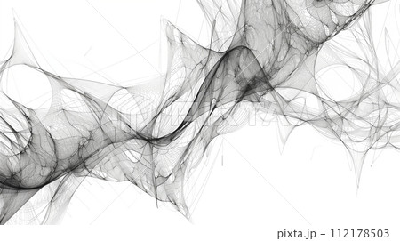 Abstract deconstructed minimalist line drawing with a fractal split effect. 112178503
