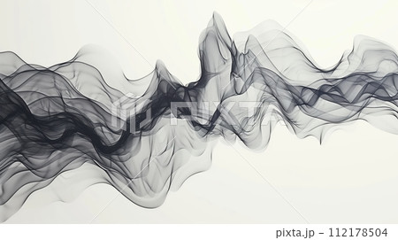 Abstract minimalist line drawing with a deconstructed fractal split effect. 112178504