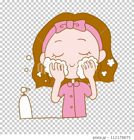 A young woman cleansing face 112178675