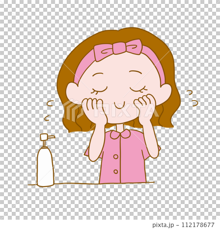 化粧水をつける若い女性 化粧水をつける若い女性 112178677