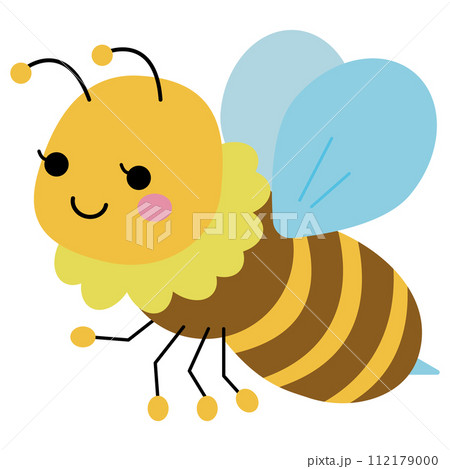 かわいいミツバチのベクターイラスト かわいいミツバチのベクターイラスト 112179000