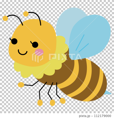 かわいいミツバチのベクターイラスト かわいいミツバチのベクターイラスト 112179000
