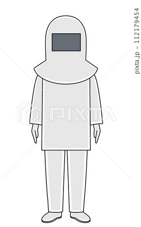 耐熱防護服を着た全身イラスト 耐熱防護服を着た全身イラスト 112179454