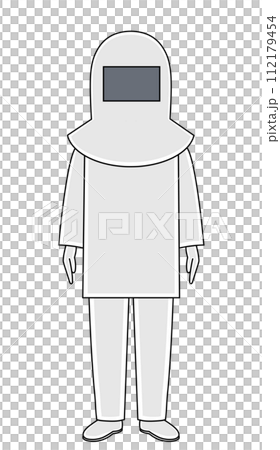 耐熱防護服を着た全身イラスト 耐熱防護服を着た全身イラスト 112179454