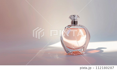 an elegant perfume bottle, glimmering with sophistication an elegant perfume bottle, glimmering with sophistication 112180287