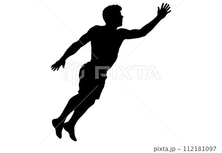 Silhouettes of jumping people,Jumping group people silhouette. People jumping, 112181097