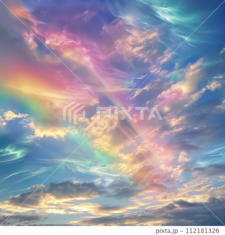 天国へ続く虹と雲 112181326
