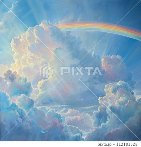 入道雲と虹のイラスト素材 [112181328] - PIXTA