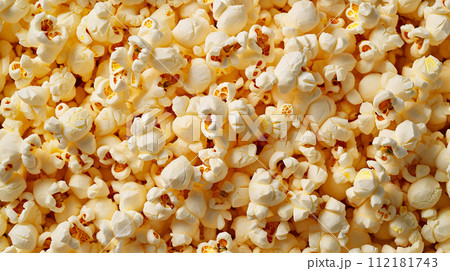 Close up of Cinema Food nachos, assorted jelly beans, popcorn in a full screen tile, repeatable image   112181743