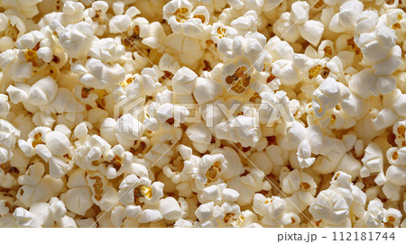 Close up of Cinema Food nachos, assorted jelly beans, popcorn in a full screen tile, repeatable image   112181744