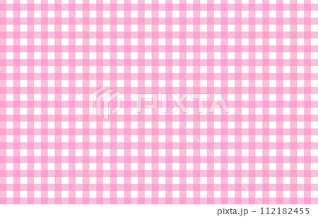 ピンクのギンガムチェックのベクター背景素材 112182455