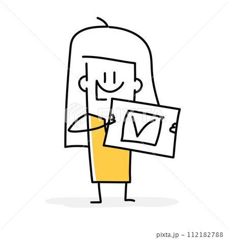 woman and successful check woman and successful check 112182788