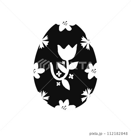 Black and white decorative Easter egg 112182848