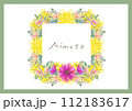 ミモザアカシア　ベクター素材　ブーケ　リース　ドライフラワー　花束 112183617