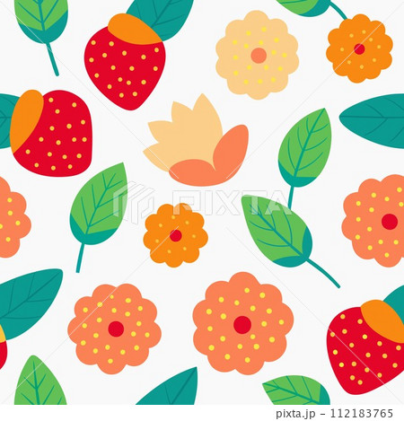 Floral feast, vibrant blooms dance across a canvas, ready to be savored 112183765
