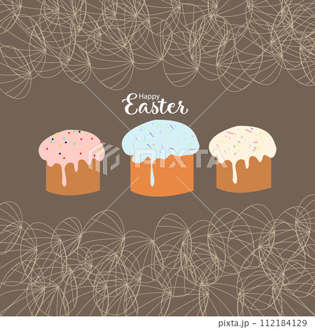 Easter, happy Easter, cake, pastries, cakes with icing and sprinkles. easter egg, painted eggs, easter egg silhouette	 112184129