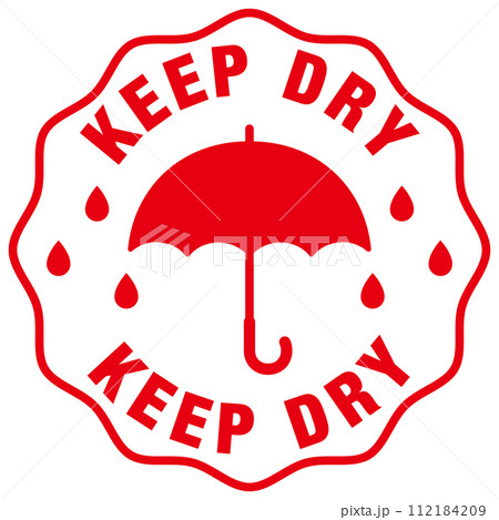 宅配荷物の注意喚起用シール、取扱注意事項：水濡れ注意 112184209