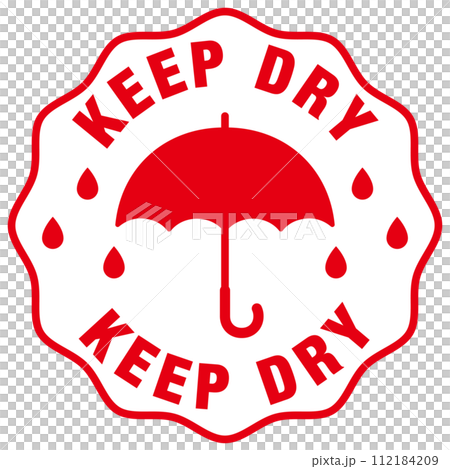 宅配荷物の注意喚起用シール、取扱注意事項：水濡れ注意 112184209