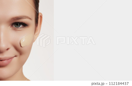 Woman Face skin care concept. Young adult model 112184437