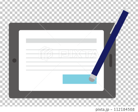 Electronic document contract illustration Electronic document contract illustration 112184508