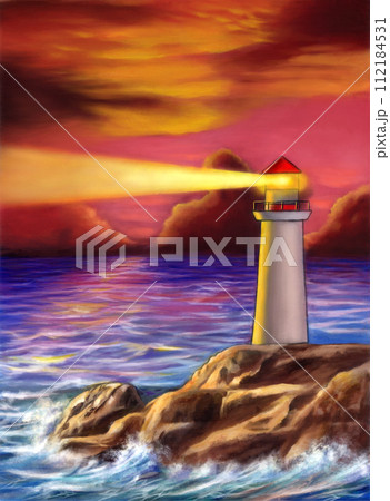 Sunset lighthouse 112184531