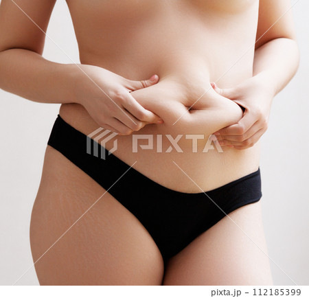 Natural Real woman body. Moms postpartum body with 112185399