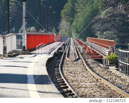 大井川鐡道 奥大井湖上駅 12月の晴れの日 大井川鐡道 奥大井湖上駅 12月の晴れの日 112186725