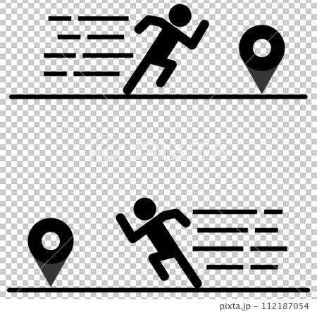 目標やゴールに向かって必死に全速力で走る人物のイラスト 112187054