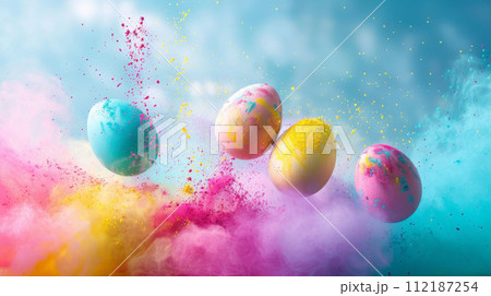 AI-generated content. Colorful Easter Eggs 112187254