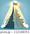 目標達成の階段イラスト: 112188351