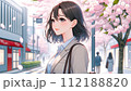 都会のアスピレーション_新卒女性社員の希望に満ちた新しいスタート_イラスト 112188820
