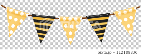 Black and yellow garland, bunting party decoration Black and yellow garland, bunting party decoration 112188830