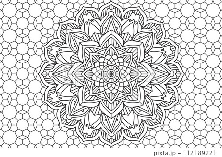 Mandala Coloring page for kids and adults Page for relaxation and meditation 112189221