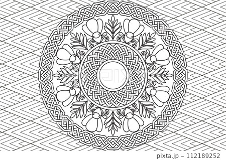 Mandala Coloring page for kids and adults Page for relaxation and meditation Mandala Coloring page for kids and adults Page for relaxation and meditation 112189252