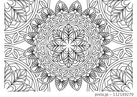 Mandala Coloring page for kids and adults Page for relaxation and meditation Mandala Coloring page for kids and adults Page for relaxation and meditation 112189270