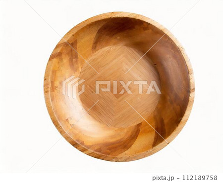 木の丸い皿 112189758