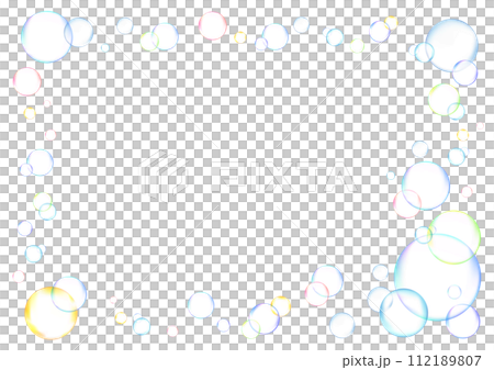 Beautiful seven-colored soap bubble rainbow frame 112189807