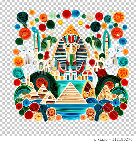Egypt quilling paper art 112190276