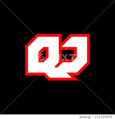 QJ logo design, initial QJ letter design with sci-fi style. QJ logo for game, esport, Technology, Digital, Community or Business. Q J sport modern Italic alphabet font. Typography urban style fonts. 112193059