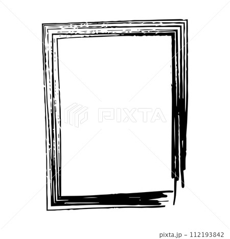 Frame border grunge stroke element, brush shape icon, vertical, rectangle decorative doodle element for design in vector illustration Frame border grunge stroke element, brush shape icon, vertical, rectangle decorative doodle element for design in vector illustration 112193842