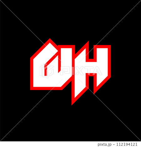 WH logo design, initial WH letter design with sci-fi style. WH logo for game, esport, Technology, Digital, Community or Business. W H sport modern Italic alphabet font. Typography urban style fonts. 112194121
