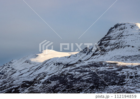 Detail of the mountains with snow, Iceland Detail of the mountains with snow, Iceland 112194859