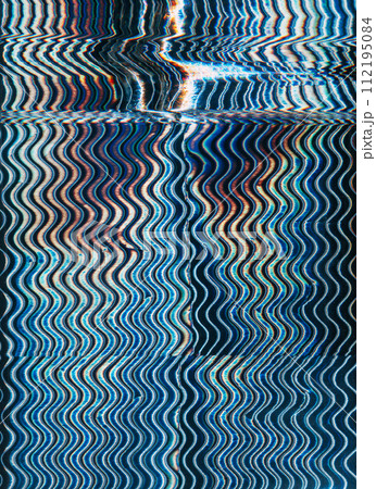 Glitch art distortion texture blue orange waves Glitch art distortion texture blue orange waves 112195084