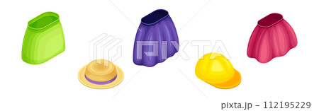 Isometric Clothes and Apparel with Skirt, Hat and Cap Vector Set Isometric Clothes and Apparel with Skirt, Hat and Cap Vector Set 112195229
