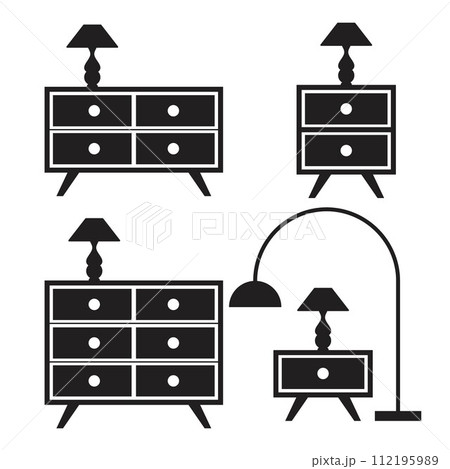 Set silhouette interior furniture concept design 112195989