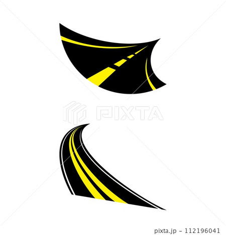 Road elements street transport asphalt line way footpath ring infinity and turns vector illustration Road elements street transport asphalt line way footpath ring infinity and turns vector illustration 112196041