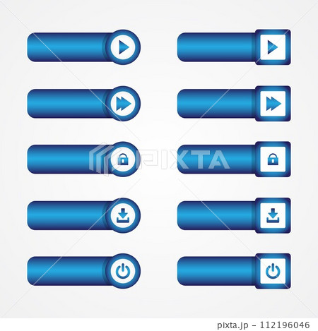 Best design vector color blue buttonのイラスト素材 [112196046] - PIXTA
